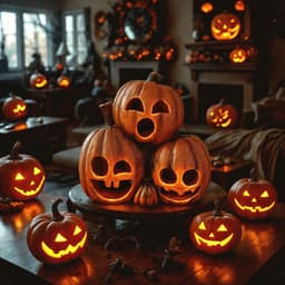 Triple Calabaza Con Luz Led 29x27cm Decoracion Halloween
