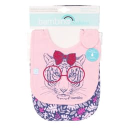 Set 2 Babero Algodon Impermeable Azul Tigresa Nina