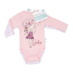 Set 2 Bodys Manga Larga Rosado Hada Nina 9 - 12 Meses Rosa 9-12 MESES