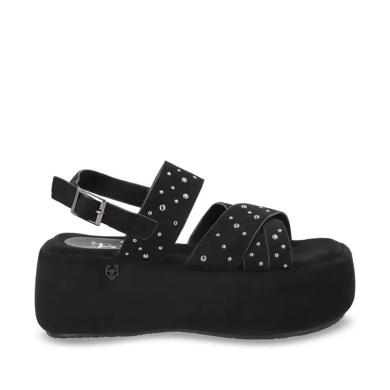 Sandalia Plataforma Negra Mujer 55962 Negro 35