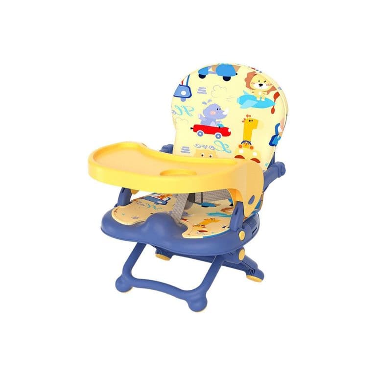 Silla 2 En 1 Para Comer O Jugar Portatil Cojin Animales Azul