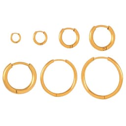 Aros Bano Oro 18k Argollas Lisas 15mm Dorado TALLA UNICA