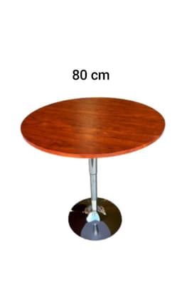 Mesa de Bar Altura Regulable 80 cm Diametro Cafe Caoba
