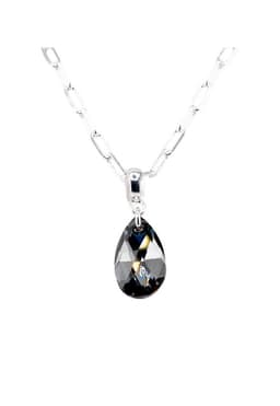 Collar Chiara Palermo Bano Oro Blanco creado cristales de Swarovski Silver Night Plateado TALLA UNICA