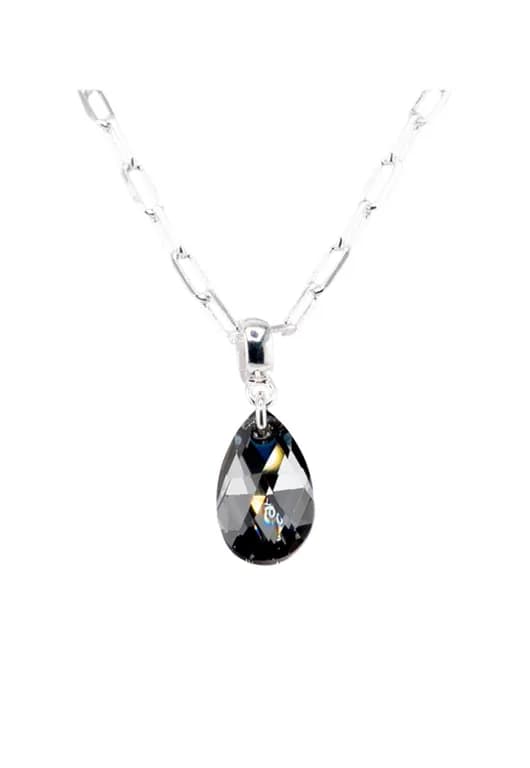 Collar Chiara Palermo Bano Oro Blanco creado cristales de Swarovski Silver Night Plateado TALLA UNICA