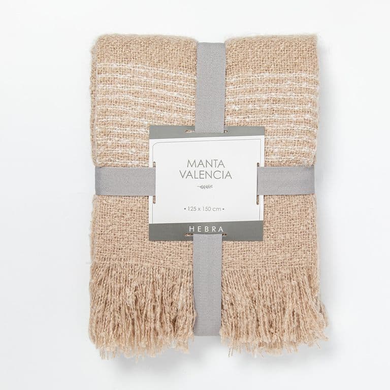 Manta Valencia 125X150 Beige Beige 1 PLAZA