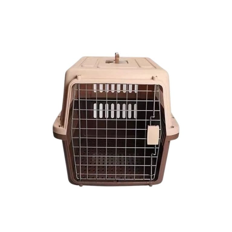 Jaula Transporte Mascotas 61x40x41 CM Marron