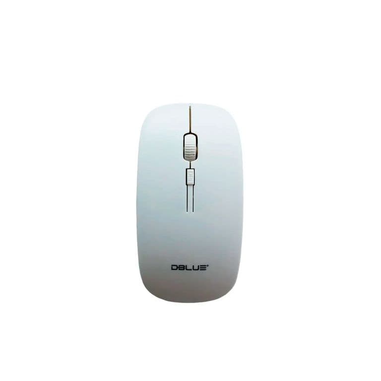 Mouse Optico Inalambrico Diseno Plano Color Blanco - SC