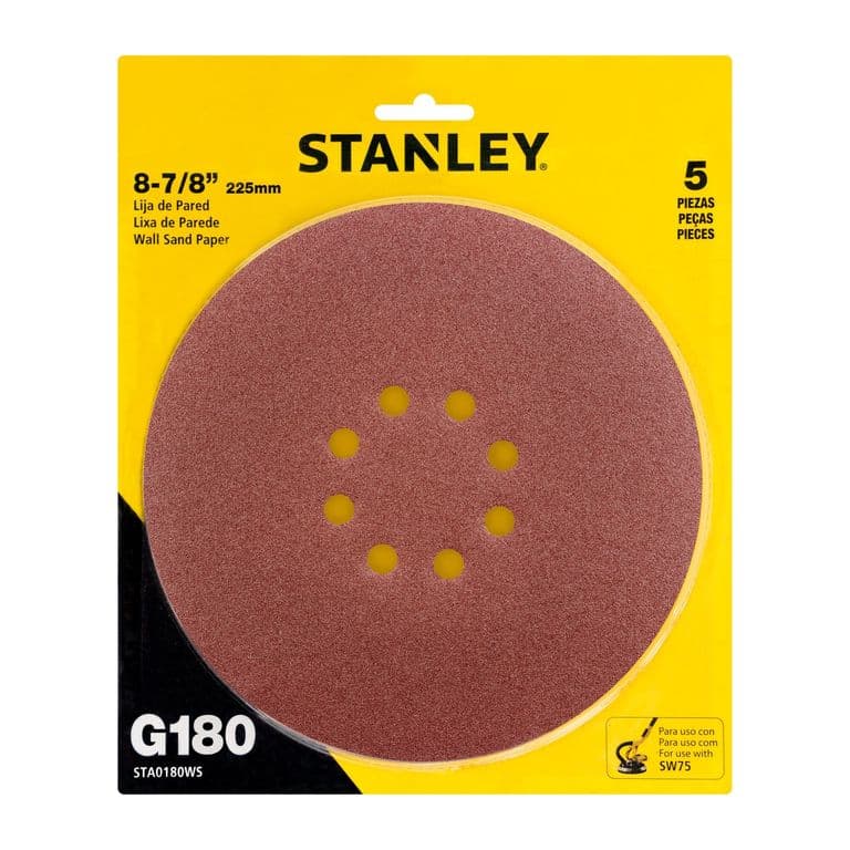 Disco Lijador de 180 granos con 5 uni.Stanley STA0180WS