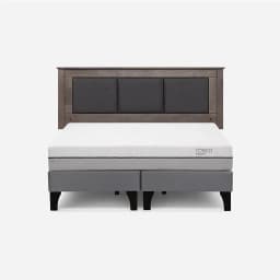 Cama Europea Pratta 2 Plazas BD Pata Madera+ Respaldo Rachel
