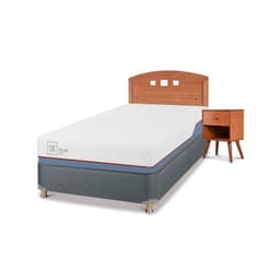 Cama Americana Excellence Plus 1.5 Plazas x 2.00 mt + Respaldo + 1 Velador Gales Natural