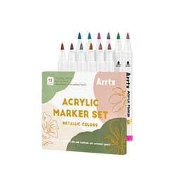 MARCADORES METALICOS DE PINTURA ACRILICA DE 12 COLORES