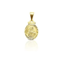 Colgante Medalla Sagrado Corazon 11mm Borde Ovalado Enchapado Oro 18K Dorado TALLA UNICA