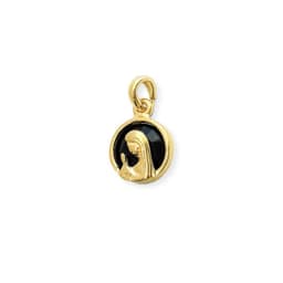 Colgante Medalla Virgen Nina 14mm Enchapada Oro 18K Cristal Negro Negro TALLA UNICA