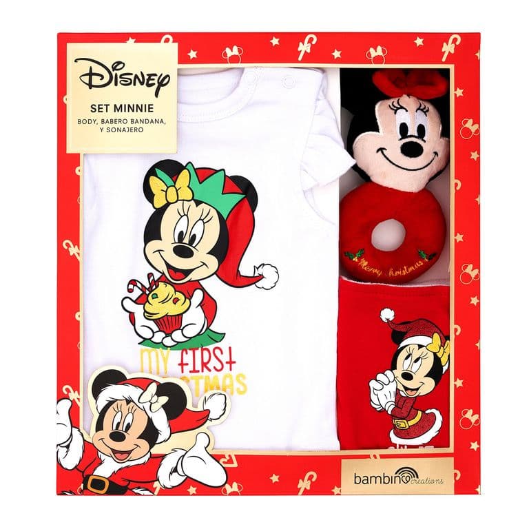 Set 3 Piezas Navidad Disney Rojo Nina Minnie 6 - 9 Meses Rojo 6-9 MESES