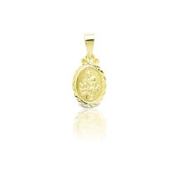 Colgante Medalla Virgen Del Carmen 11mm Ovalada Enchapado Oro 18K Dorado TALLA UNICA