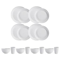 Juego Vajilla de 16 Piezas Plastico - Blanco