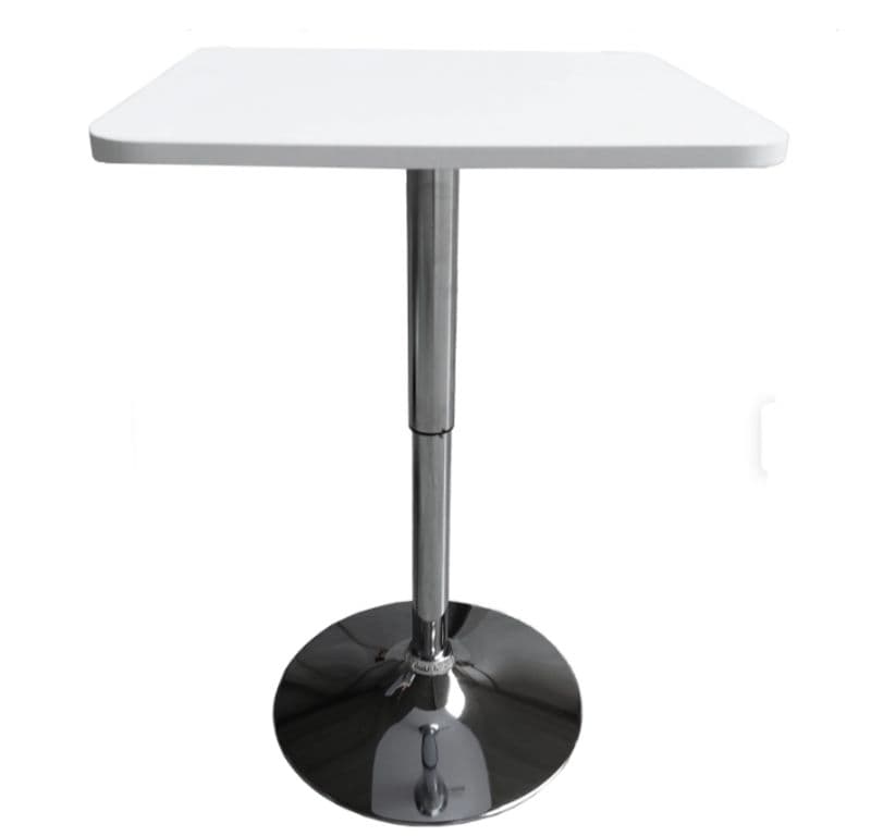 Mesa Comedor de Altura Regulable Cuadrada 60 CM MDF Color Blanco