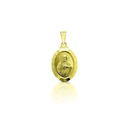 Colgante Medalla Sagrado Corazon 14mm Borde Enchapado Oro 18K Dorado TALLA UNICA