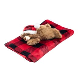 Frazada Y Peluche Set 2 Piezas Navidad Oso Cafe