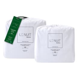 2 Sabanas 2 Plazas 100% Bambu Twill 230 Hilos Essentials Liso Blanco