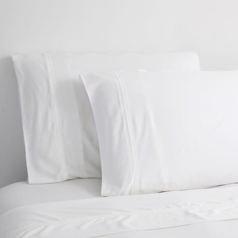 2 Sabanas 2 Plazas Polycotton Percale 200 Hilos Essentials Liso Blanco