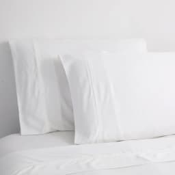 2 Sabanas King Polycotton Percale 200 Hilos Essentials Liso Blanco