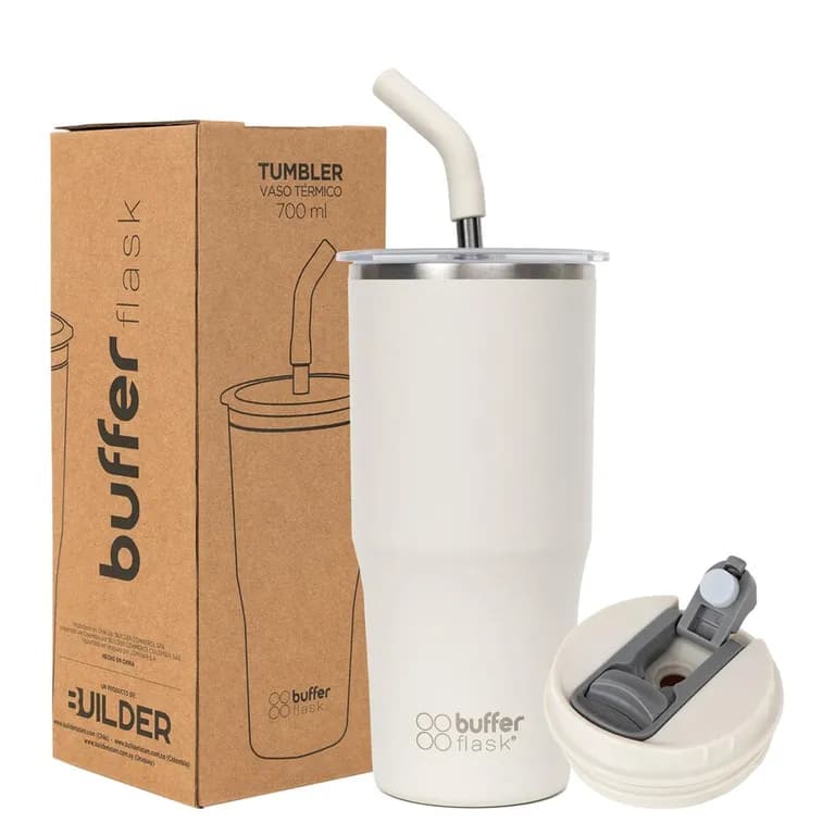 Mug Vaso Termo Agua Cafe 700ml AceroInox +Tapas - Crema