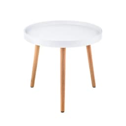Mesa Lateral Redonda Armenia, 50 cm , Diseno Minimalista Blanco