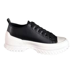 Zapatilla Eco Cuero Plataforma Run Tendencia Urbana Negro 36