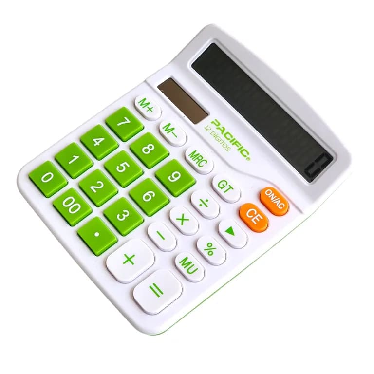 Calculadora Electronica Pacific 12 dig PAC01122G Verde