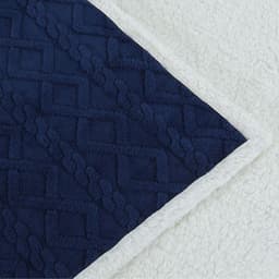 FRAZADA JACQUARD SHERPA AZUL 15 PLAZA