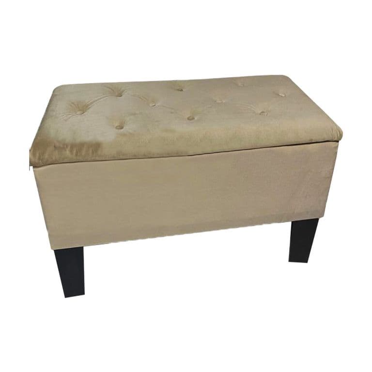 Banqueta Baul Hvm Beige Felpa