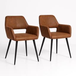 Pack de 2 Butacas Burgos Ecocuero Vintage Cafe Oscuro