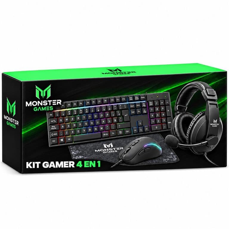 Kit Pro Gamer Teclado RGB + Mouse + Audifonos + PAD K4125