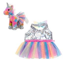 Vestido top tornasol y tutu arcoiris
