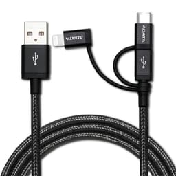 Cable USB 3en1 USB-C + Micro USB + Lightning MFI 1M