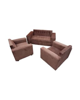 JUEGO DE LIVING MARRON FELPA