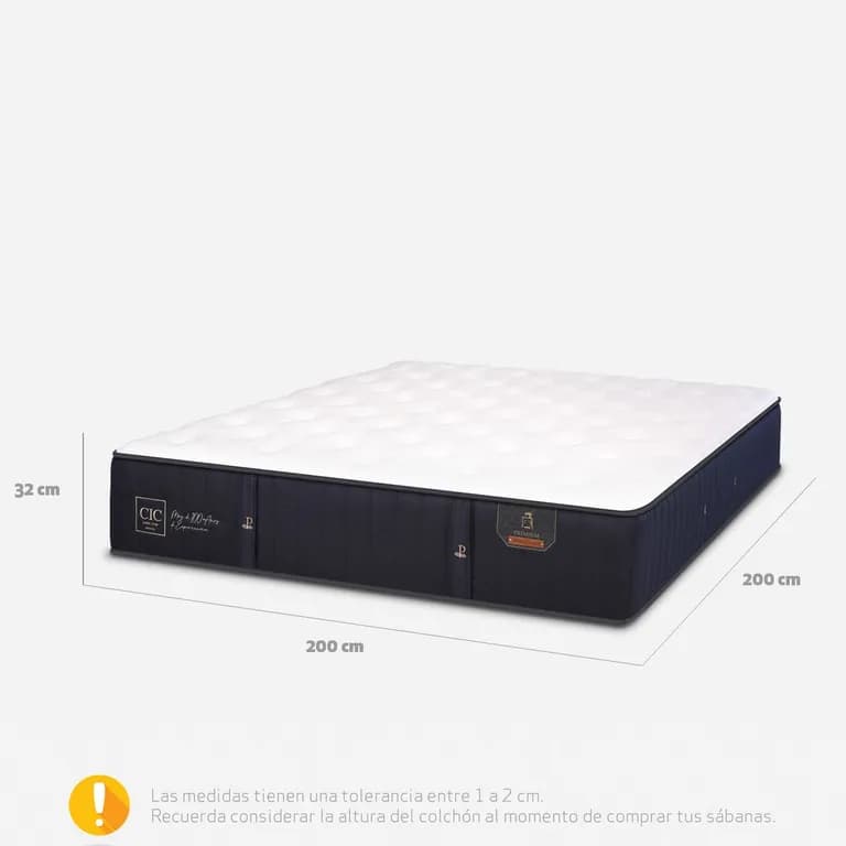 Cama Tradicional Super King + Colchon Premium / Patas Metal 15 cm.