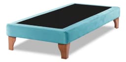 Base Cama Europea 1 Plaza 90x190 CM Turquesa Felpa - Verde