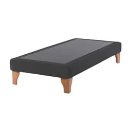 Base Cama Europea 1 Plaza 90x200 CM Gris Oscuro Felpa - Gris Oscuro