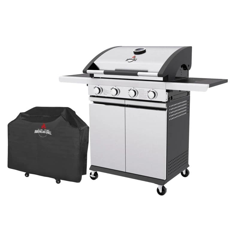 Set Parrilla a Gas 4 Quemadores New York Inox + Funda L