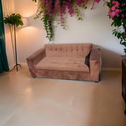SOFA TRES CUERPOS CHOCOLATE FELPA