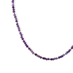 Collar Piedra Amatista Facetada 4mm Plata Fina 925 Plateado TALLA UNICA