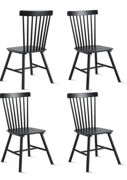 Pack 4 Silla de Comedor Windsor de Madera Negro