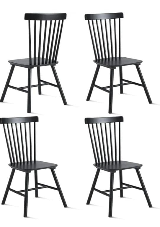 Pack 4 Silla de Comedor Windsor de Madera Negro
