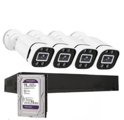 Kit Cctv Pro 4 Camaras Smart Colorvu 2mp Microfono + Disco 1 Tera