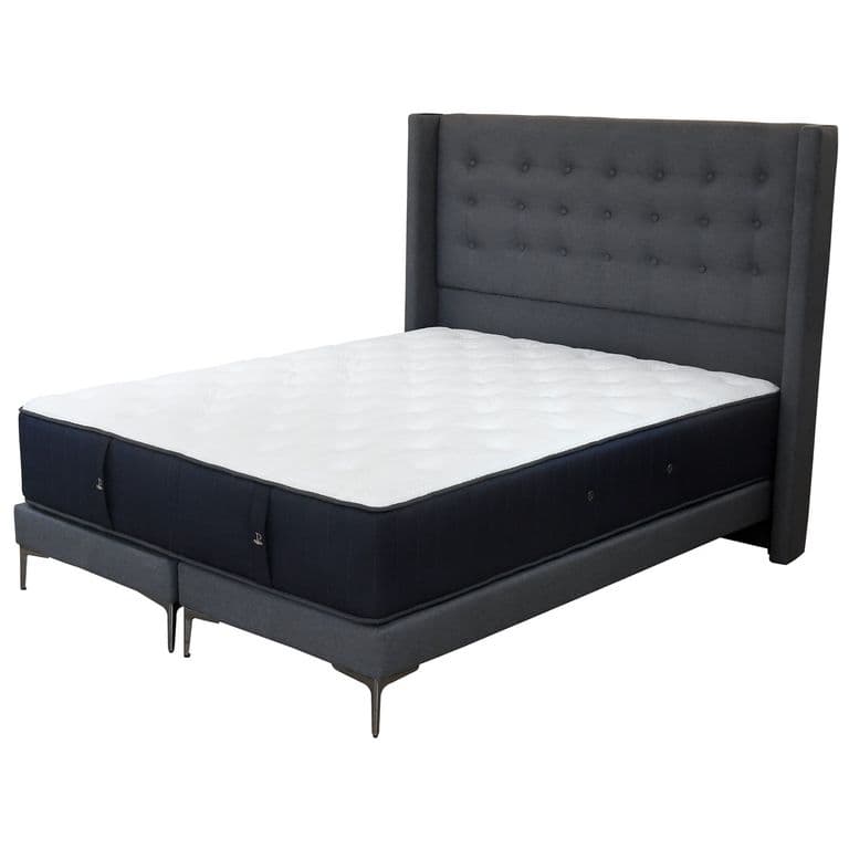 Cama Tradicional Super King Box 13 cm + Colchon Premium + Respaldo + Patas 15 cm.