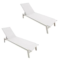 Juego de Reposeras Aluminio Blanco X2