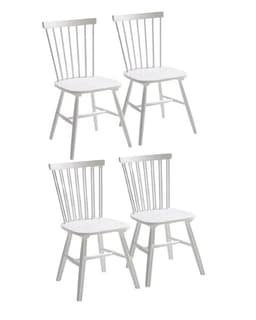 Pack 4 Silla de Comedor Windsor de Madera Blanco